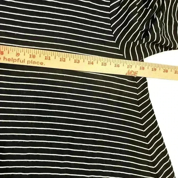 Garnet Hill Striped 3/4 Sleeve Knit Mini Dress Size Large Casual Stretch Comfort - Picture 8 of 8